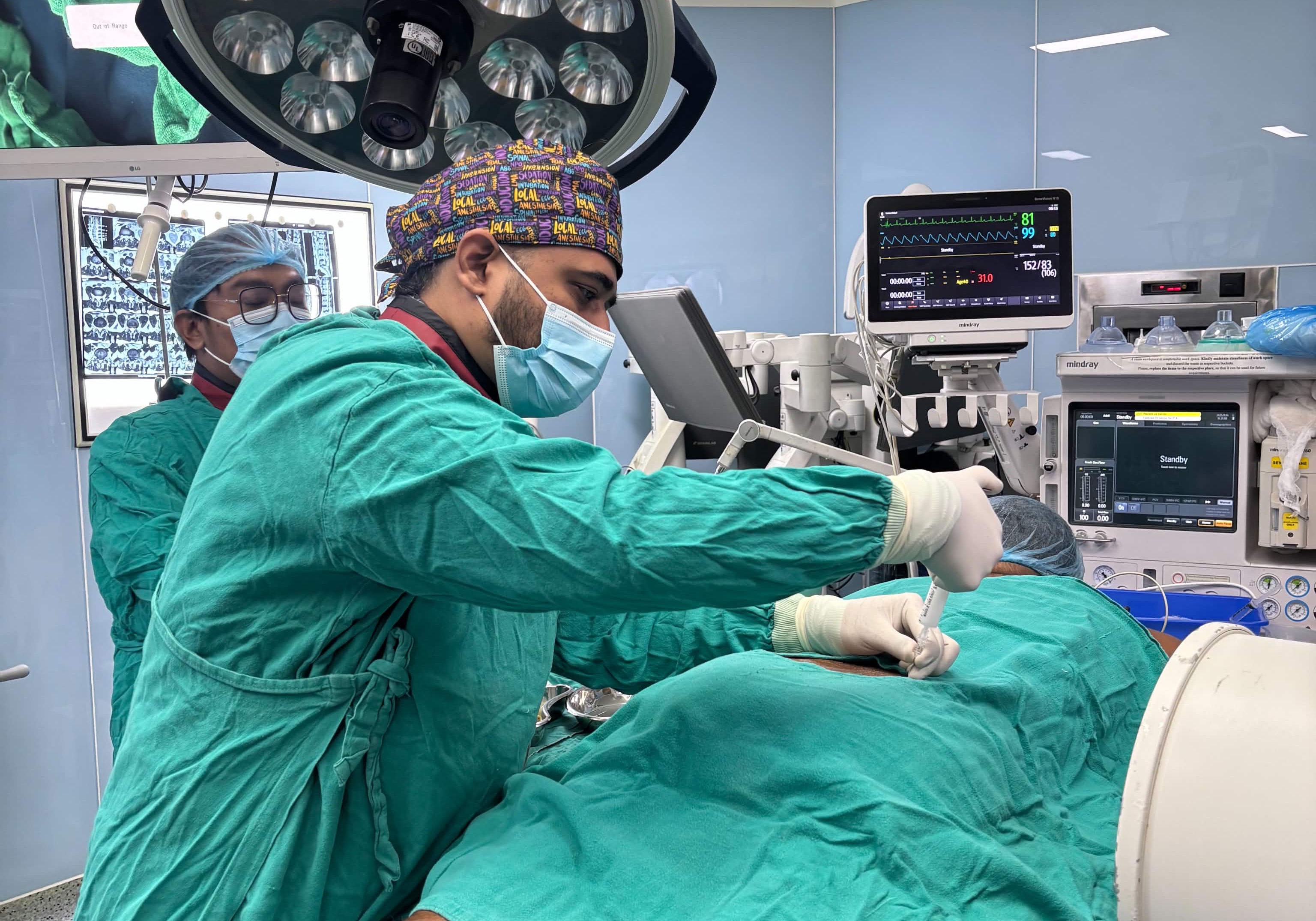 Dr. Deepak performing an image-guided procedure
