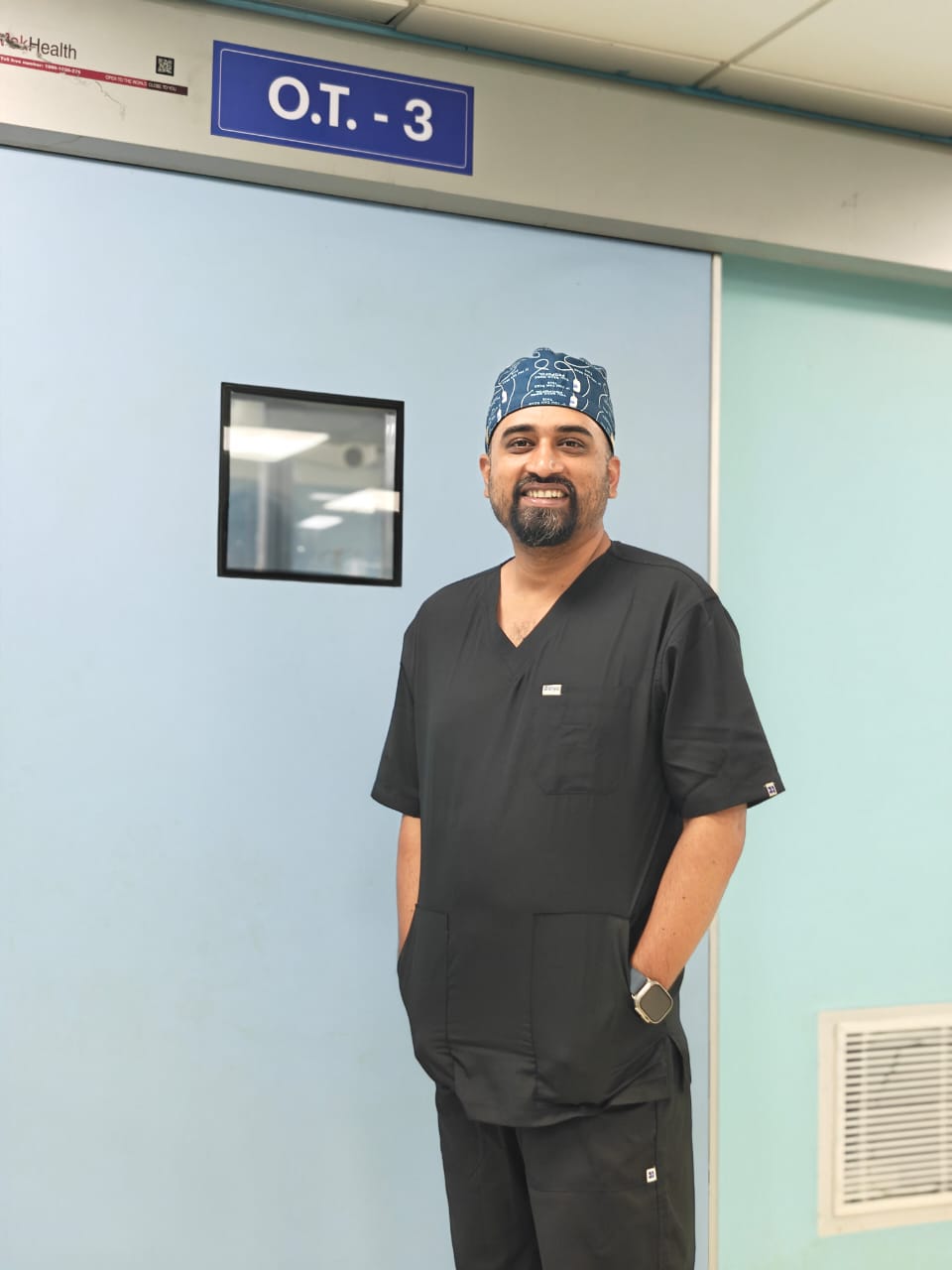 Dr. Deepak outside the operation theatre