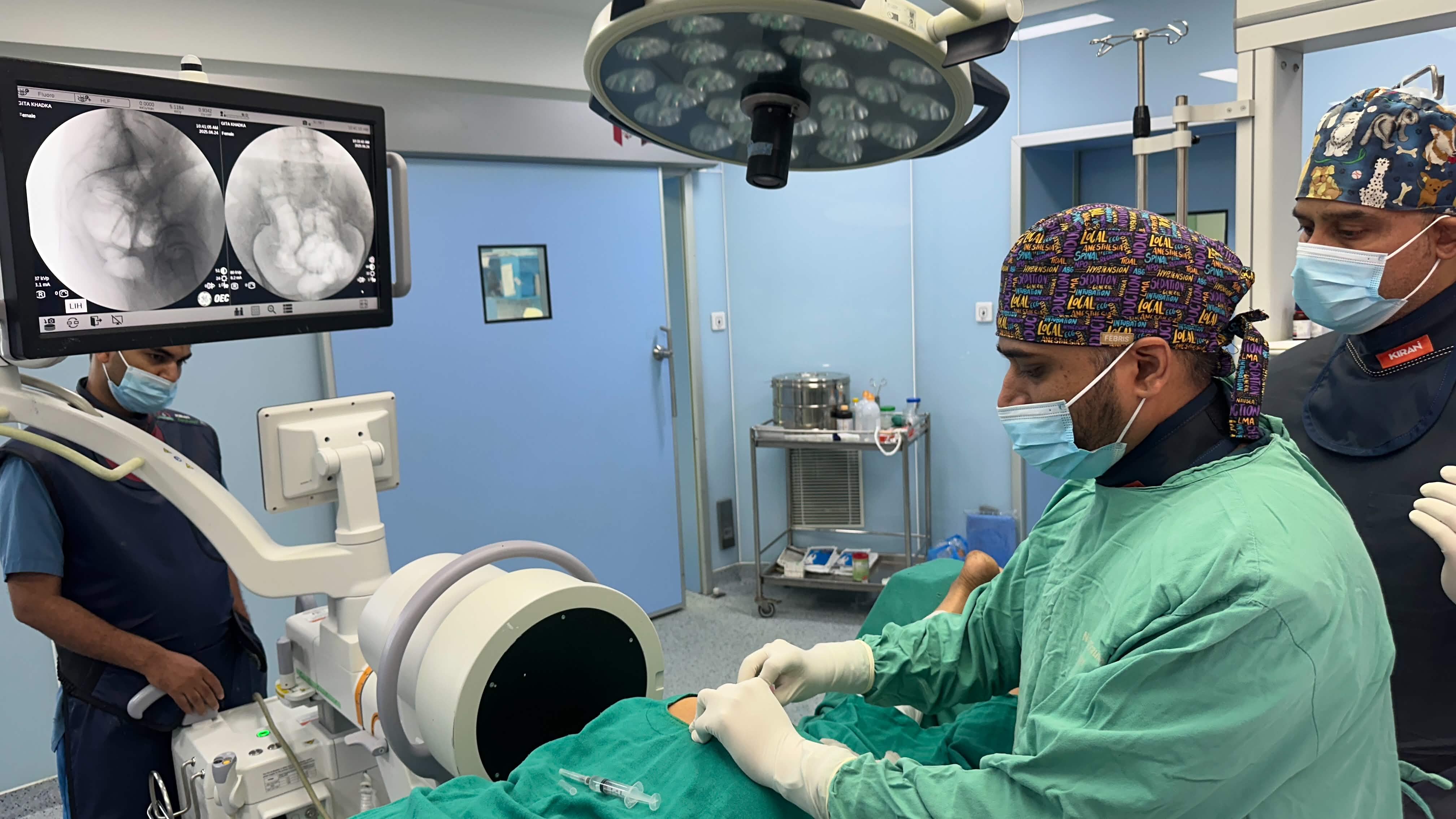 Dr. Deepak reviewing fluoroscopy guidance